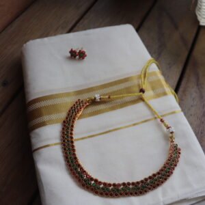 Traditional Ruby and Emerald Stone Choker Set