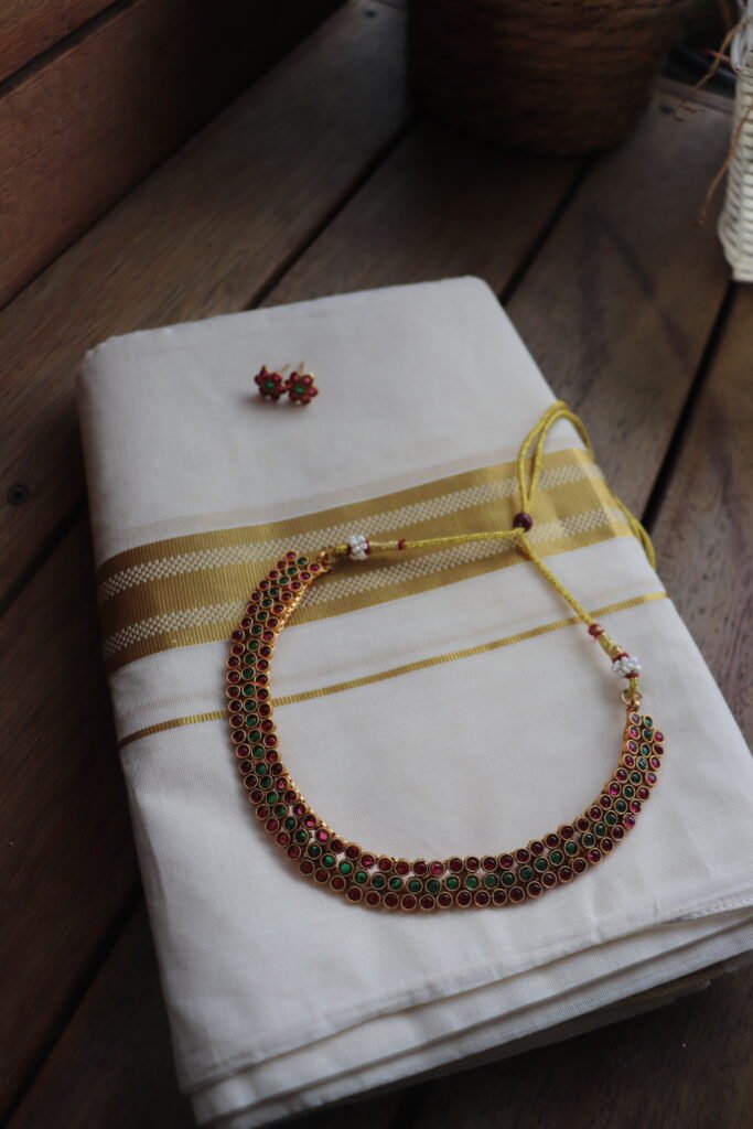 Traditional Ruby and Emerald Stone Choker Set