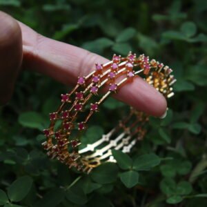 Minimalist Ruby harmony Bangles(size2.6)