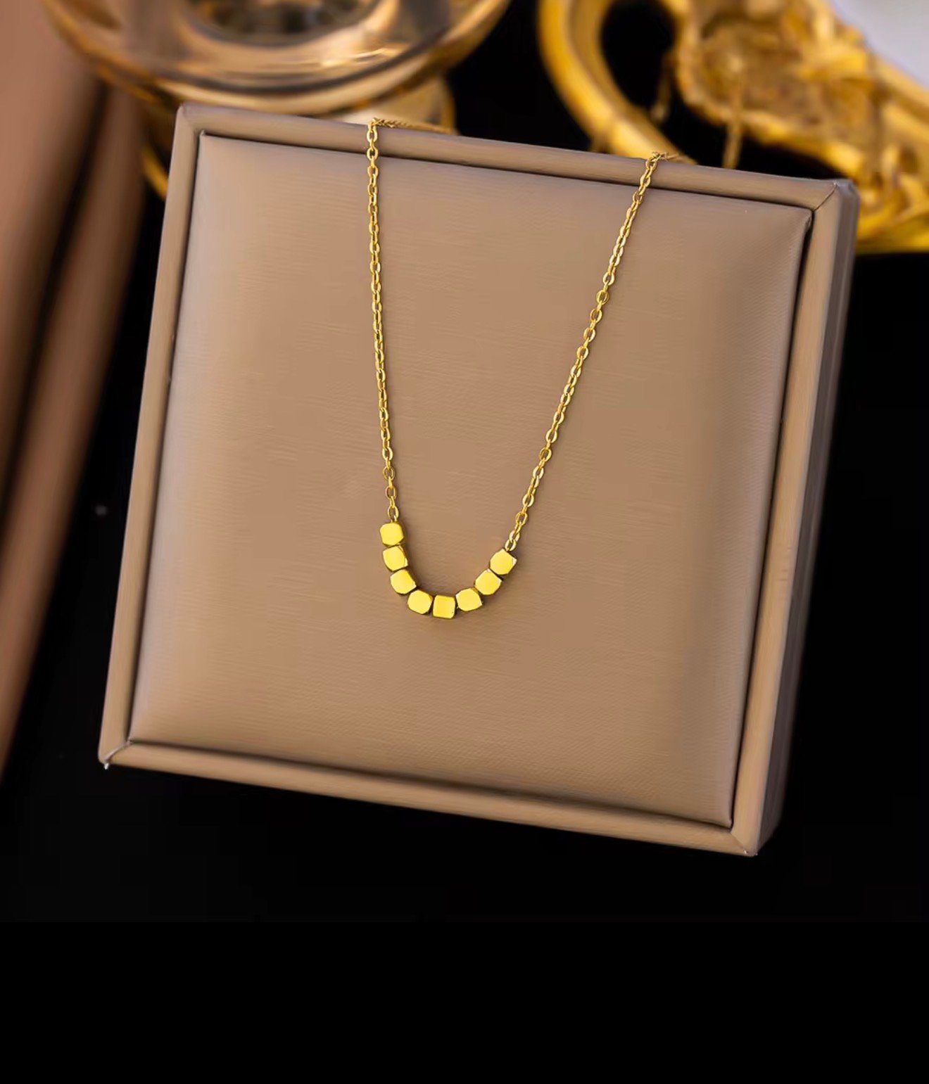 Minimalist Cube Station Necklace