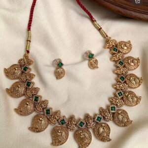 Traditional Peacock Design Necklace Set