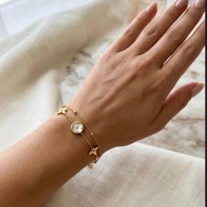 double-chain gold-tone bracelet
