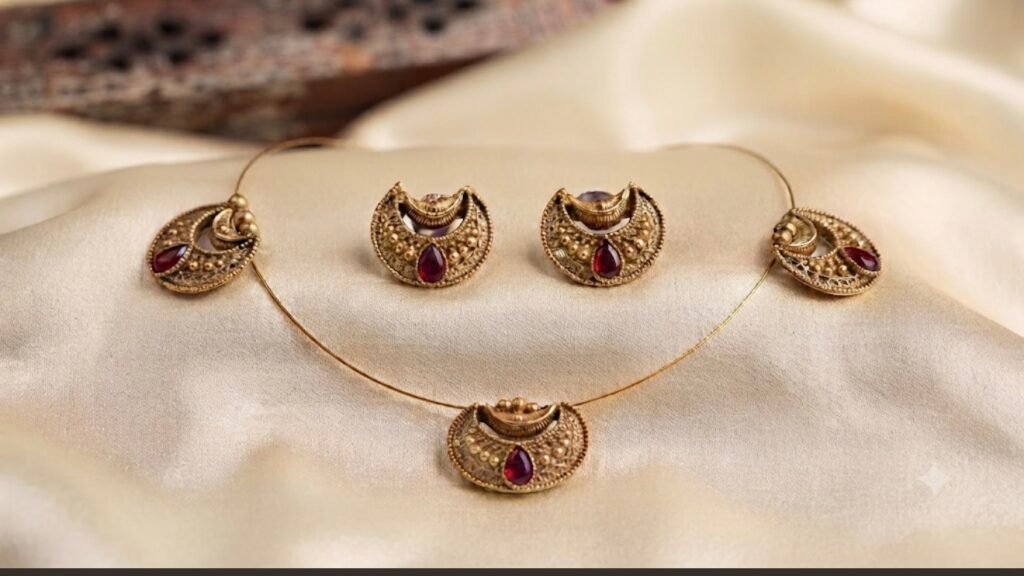 Traditional Indian Gold Crescent Set
