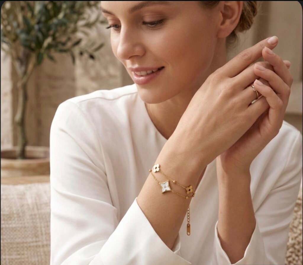 Delicate Floral Charm Bracelet