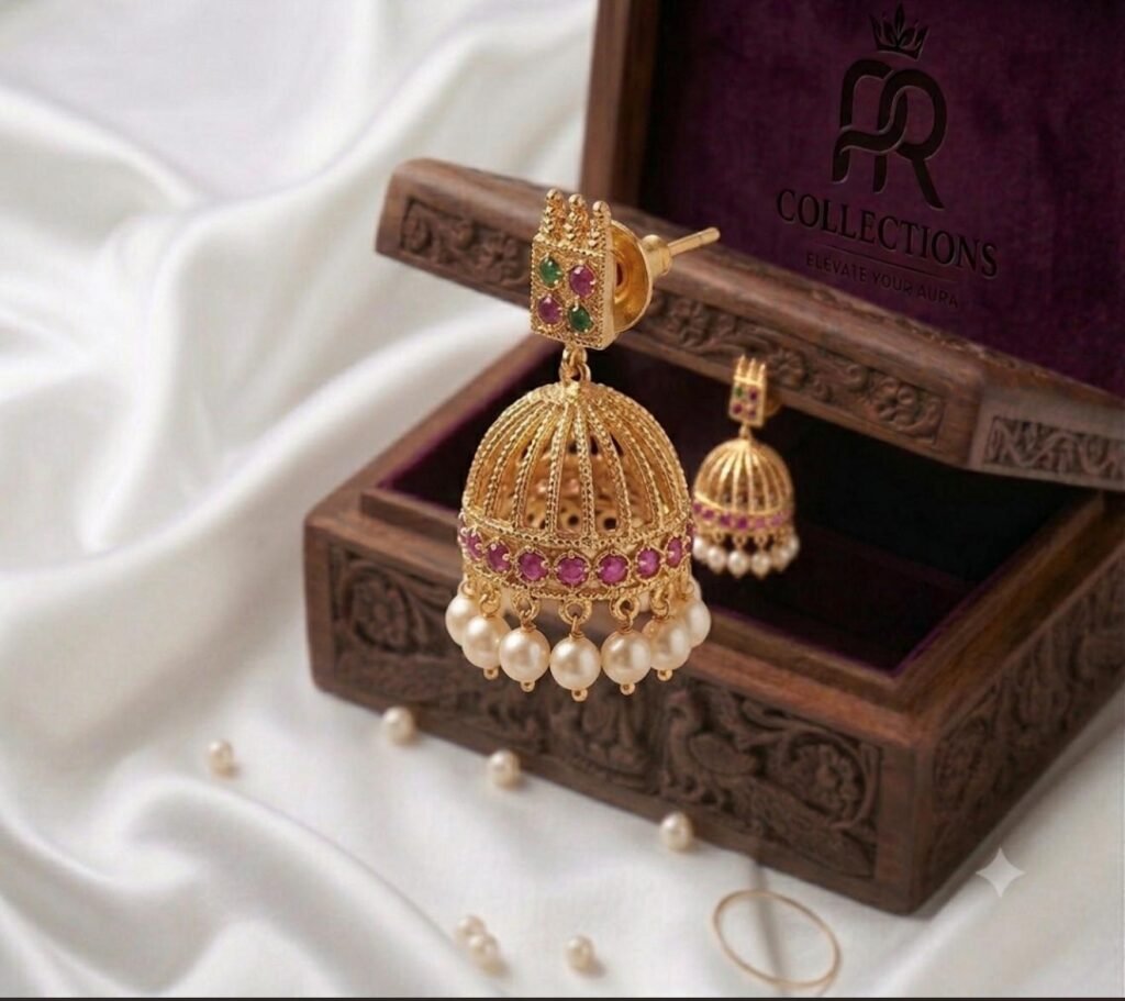 The Filigree Ruby Jhumka