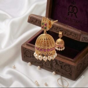The Filigree Ruby Jhumka