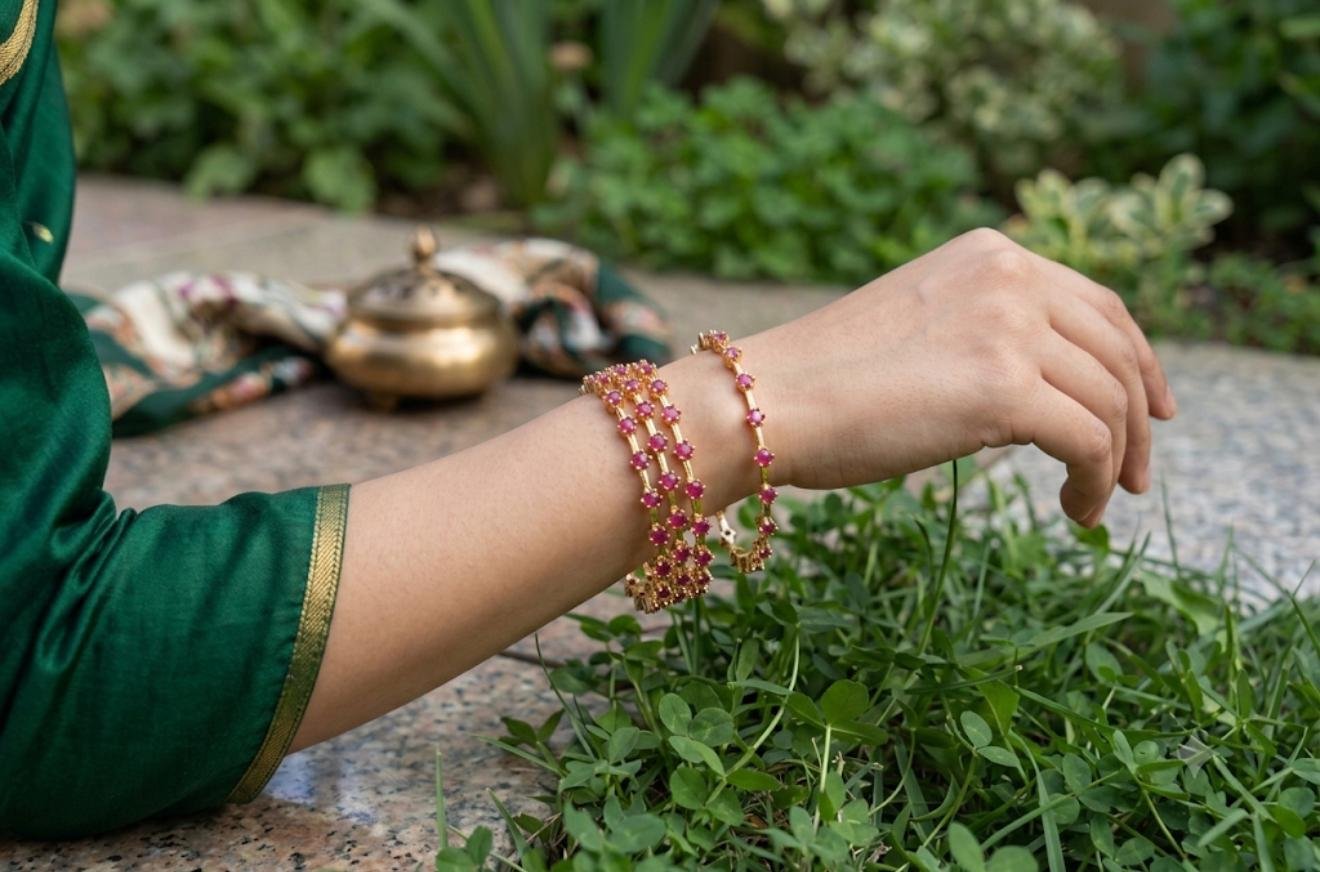 Minimalist Ruby harmony Bangles(size2.6) - Image 3